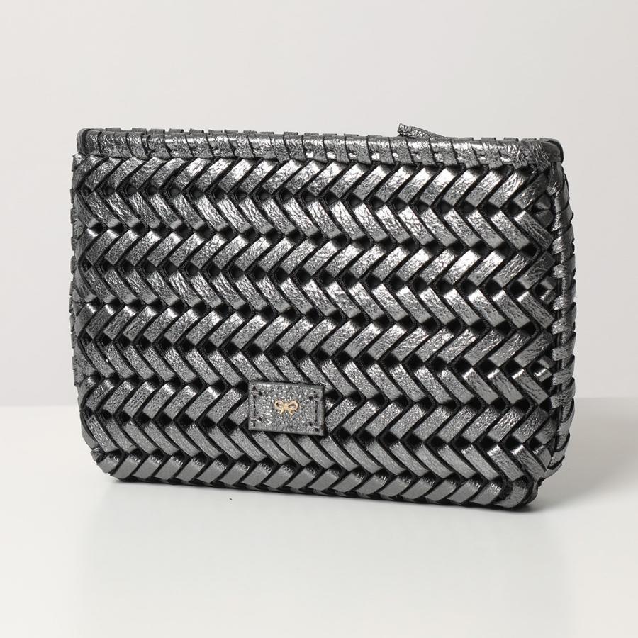 [即日発送] ANYA HINDMARCH アニヤハインドマーチ 157339 Neeson Pouch Eyes レザー ポーチ 小物入れ コスメケース 化粧ポーチ Anthracite レディース 【A1845106434】(10900円)