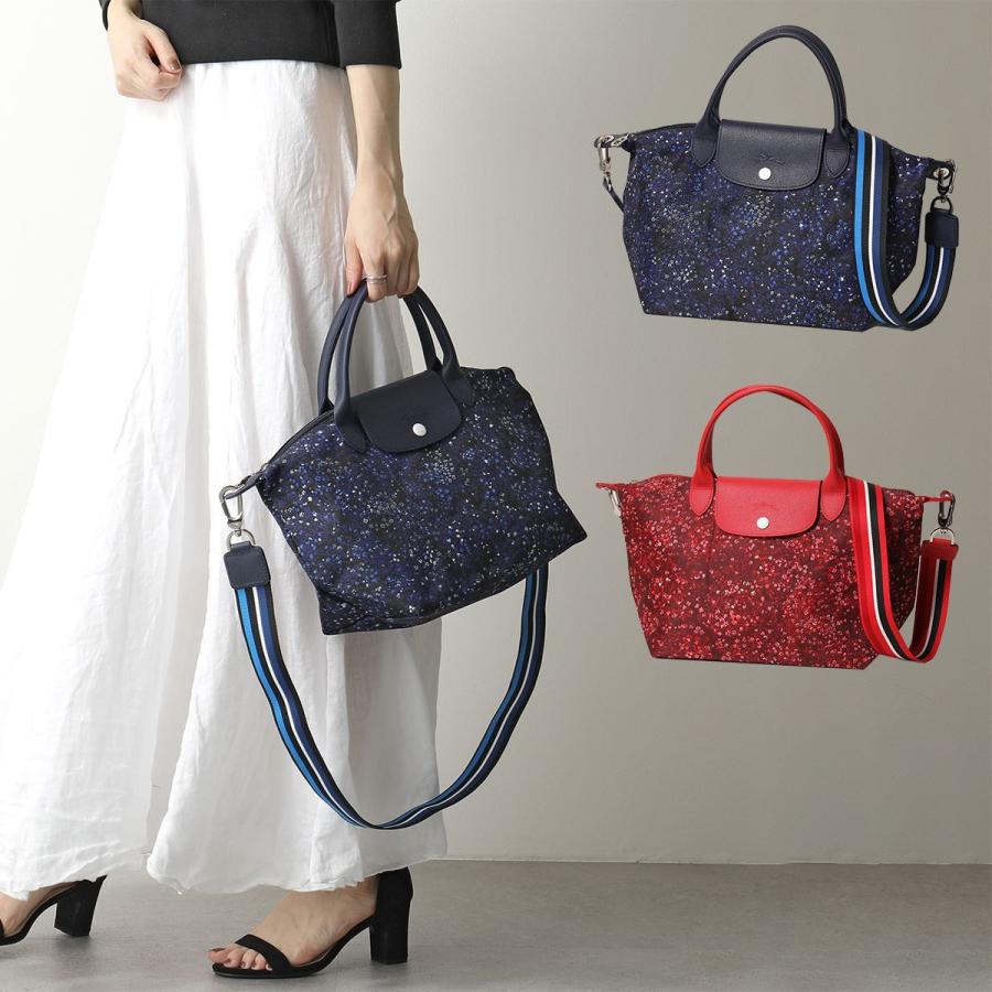 Longchamp ロンシャン 1512 415 カラー2色 Le Pliage Fleurs ル プリアージュ フルール ハンドバッグ ショルダーバッグ ファブリック レザー 鞄 レディース Www Hbt Gob Pe