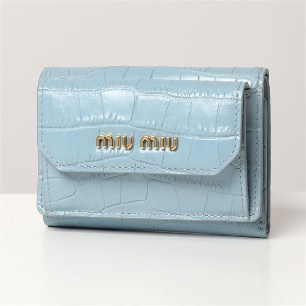miu MIUMIU ミュウミュウ 三つ折り財布 5MH021 2B8G レディース miu MIUMIU ミュウミュウ 三つ折り財布 5MH021 2B8G レディース