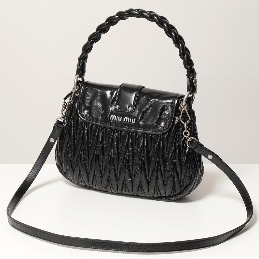 miu MIUMIU ミュウミュウ 5BC086 2DNV VIT SHINE レザー miu MIUMIU ミュウミュウ 5BC086 2DNV VIT SHINE レザー