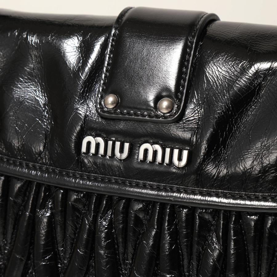miu MIUMIU ミュウミュウ 5BC086 2DNV VIT SHINE レザー miu MIUMIU ミュウミュウ 5BC086 2DNV VIT SHINE レザー