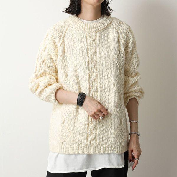 MAISON MARGIELA メゾンマルジェラ S50GP0265 S17833 クルーネック ケーブルニット ダメージ グランジニット 長袖 セーター ウール 102 レディース :330824902:インポートセレクト musee - 通販 - Yahoo!ショッピング
