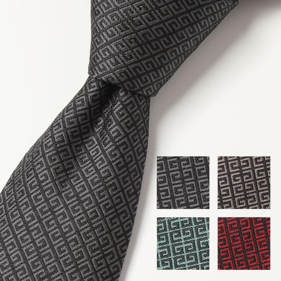 Givenchy ジバンシィ J4540 カラー5色 イタリア製 シルク ネクタイ ジャガード ロゴ メンズ 定番のお歳暮 冬ギフト