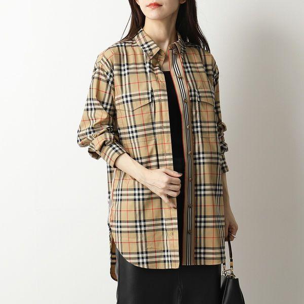 Burberry バーバリー ロング丈 長袖シャツ チュニック ヴィンテージチェック ストライプライン切替 028 Archive Beige Ip Chk レディース インポートセレクト Musee 通販 Yahoo ショッピング