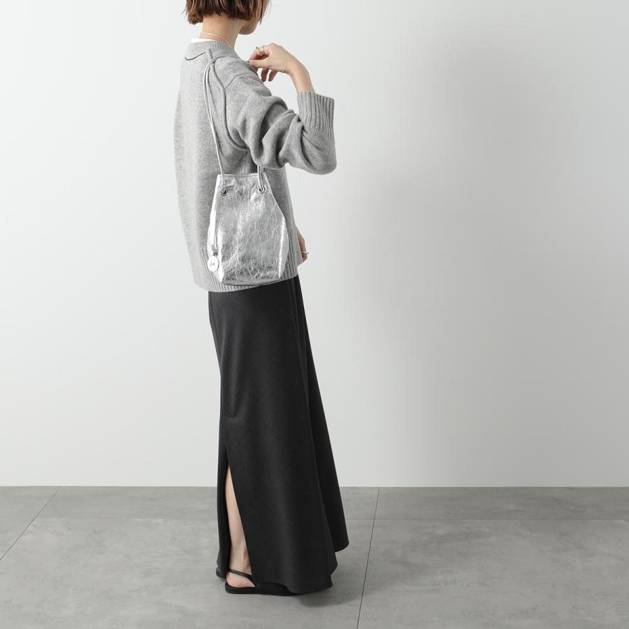 【新品】  MARCO MASI / マルコマージ | クロコ型押し レザー 巾着 バック | シルバー | レディース マルコ マージ MARCO MASI 巾着バッグ （Silver） -靴＆ファッション
