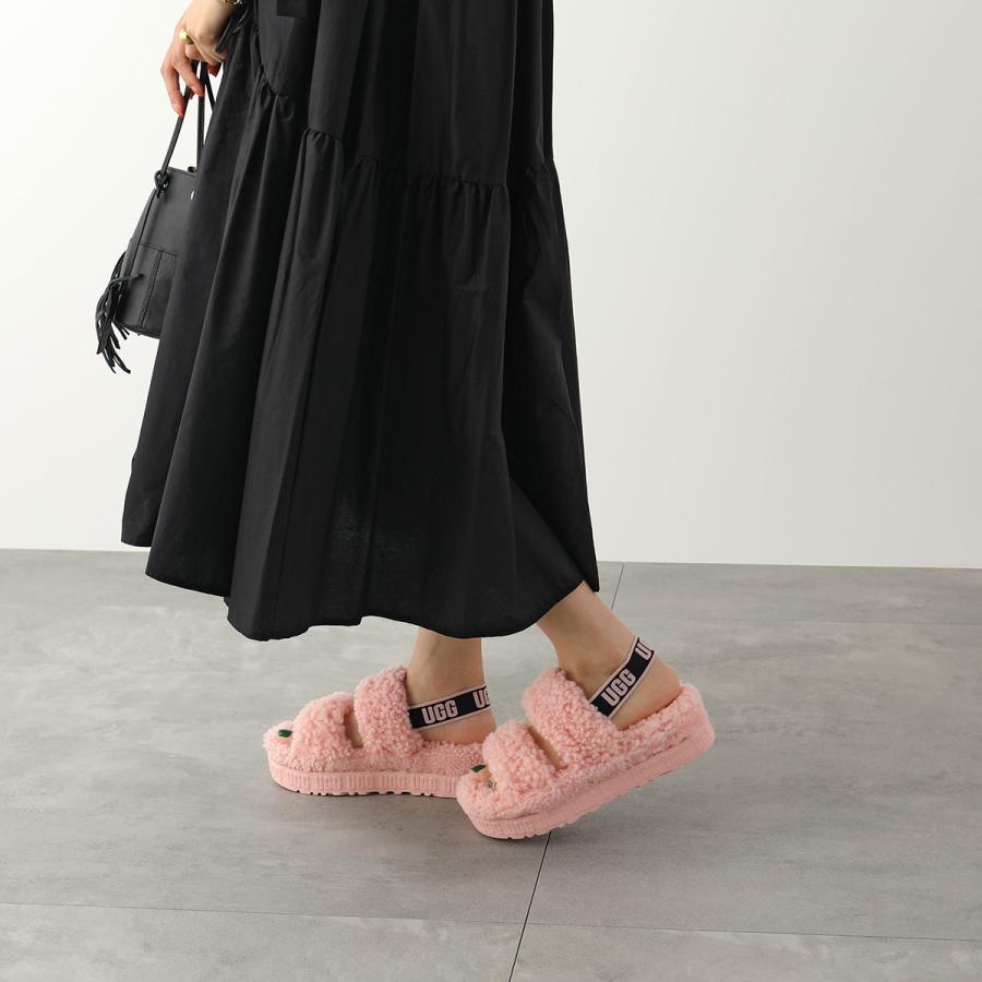 UGG アグ ストラップ サンダル OH FLUFFITA オー フラッフィータ 1120876 レディース ロゴ プラットフォーム シープスキン  ボア 靴 カラー5色