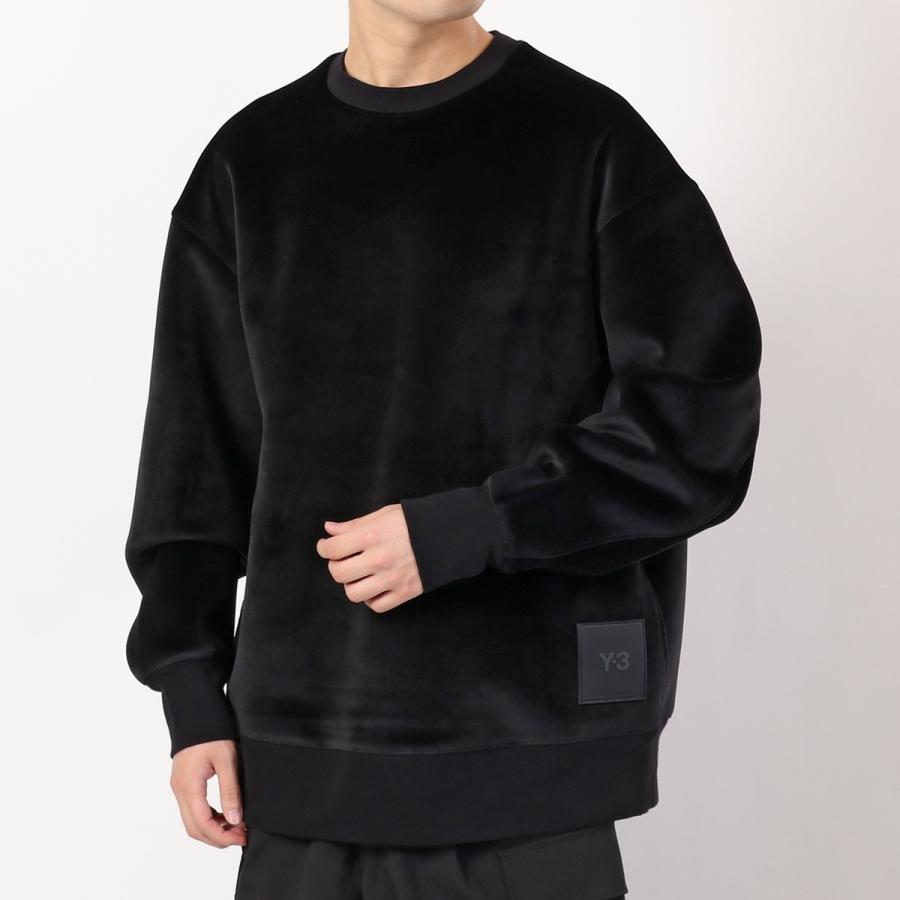 Y-3 ワイスリー トレーナー メンズ HB3339 U SQUARE VELVET SPACER CREW SWEATSHIRT ベルベットジャージー ロゴタブ BLACK
