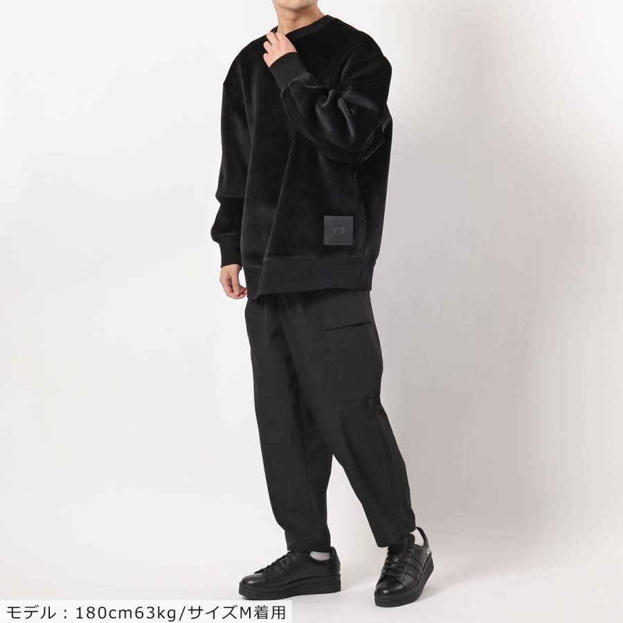 Y-3 ワイスリー トレーナー メンズ HB3339 U SQUARE VELVET SPACER CREW SWEATSHIRT ベルベットジャージー ロゴタブ BLACK VELVET ワイスリー トレーナー メンズ HB3339 SQUARE SPACER CREW SWEATSHIRT ベルベットジャージー ロゴタブ BLACK
