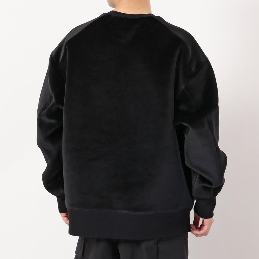 Y-3 ワイスリー トレーナー メンズ HB3339 U SQUARE VELVET SPACER CREW SWEATSHIRT ベルベットジャージー ロゴタブ BLACK VELVET ワイスリー トレーナー メンズ HB3339 SQUARE SPACER CREW SWEATSHIRT ベルベットジャージー ロゴタブ BLACK