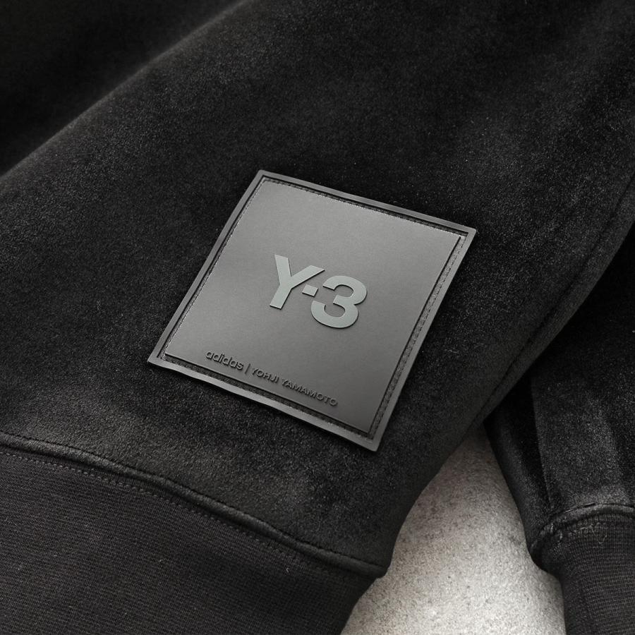 Y-3 ワイスリー トレーナー メンズ HB3339 U SQUARE VELVET SPACER CREW SWEATSHIRT ベルベットジャージー ロゴタブ BLACK VELVET ワイスリー トレーナー メンズ HB3339 SQUARE SPACER CREW SWEATSHIRT ベルベットジャージー ロゴタブ BLACK