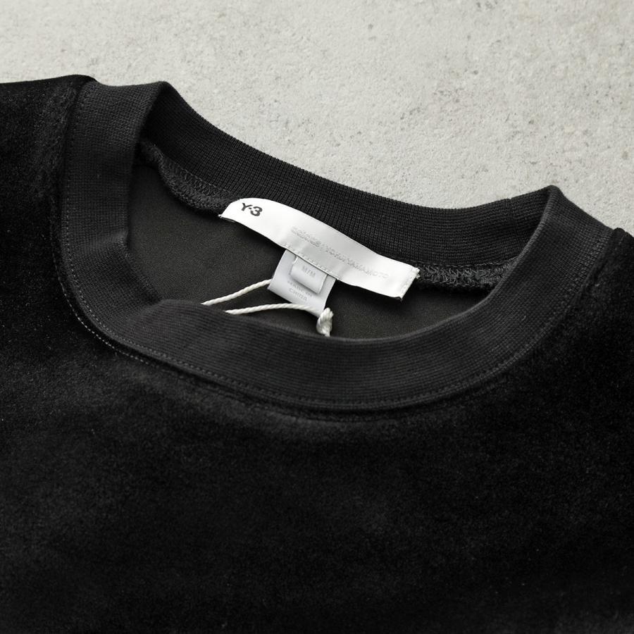 Y-3 ワイスリー トレーナー メンズ HB3339 U SQUARE VELVET SPACER CREW SWEATSHIRT ベルベットジャージー ロゴタブ BLACK VELVET ワイスリー トレーナー メンズ HB3339 SQUARE SPACER CREW SWEATSHIRT ベルベットジャージー ロゴタブ BLACK