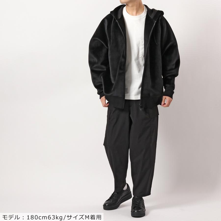 Y-3 ワイスリー パーカー HB3341 U SQUARE VELVET SPACER FULL-ZIP HOODIE メンズ ベルベットジャージー ジップアップ ロゴタブ BLACK｜s-musee｜02