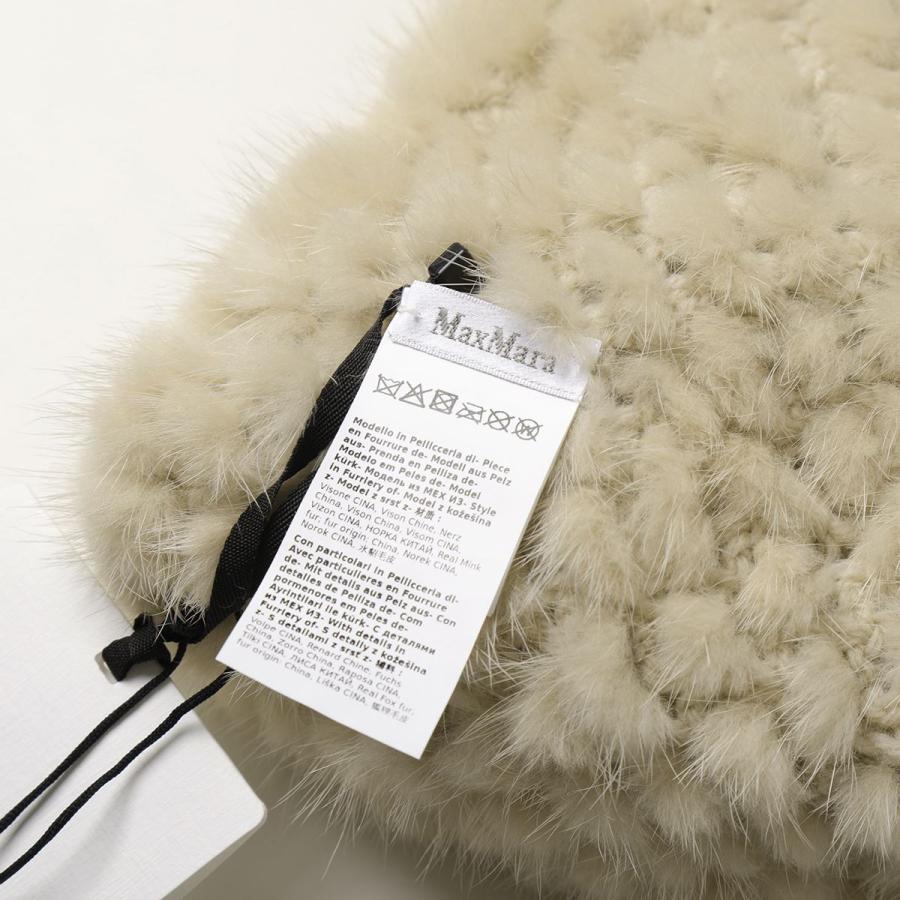 マックスマーラ［23AW］ミンク　フォックス　ニット帽　ぽんぽん　毛皮　ブラウン マックスマーラ［23AW］ミンク フォックス ニット帽 ぽんぽん 毛皮