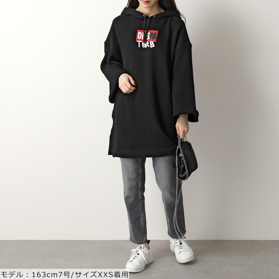 DIESEL ディーゼル スウェット ワンピース D-SHARP-HOOD A04844 0DEAK レディース プルオーバー パーカー ロゴ 9XX