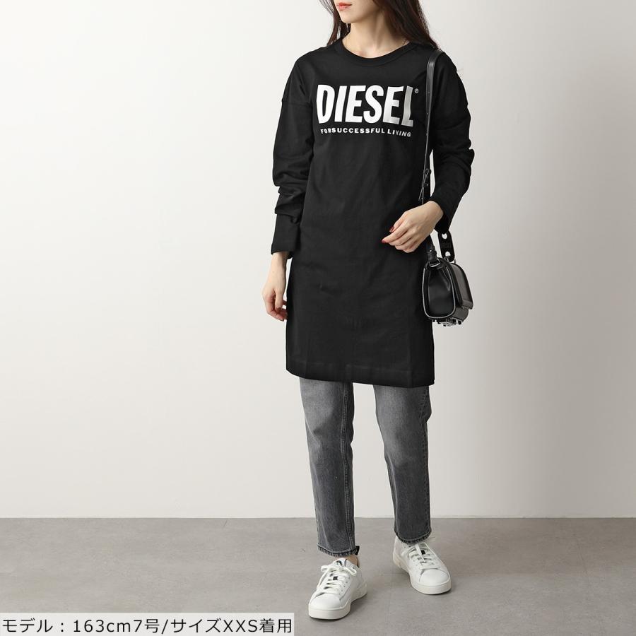 DIESEL ディーゼル ワンピース D-WALKY-ECOLOGO A04841 0AAXJ レディース 長袖 Tシャツ ロンT チュニック ロゴ  9XX