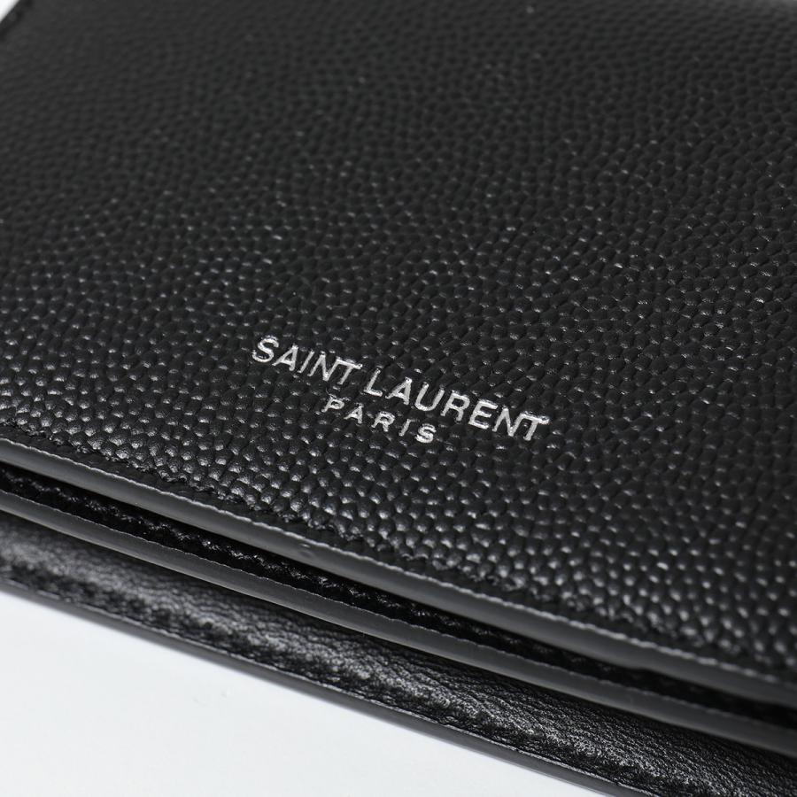SAINT LAURENT サンローランパリ カードケース 469338 BTY7N メンズ レザー ロゴ 名刺入れ パスケース 定期入れ 1000 469338BTY7N1000の画像