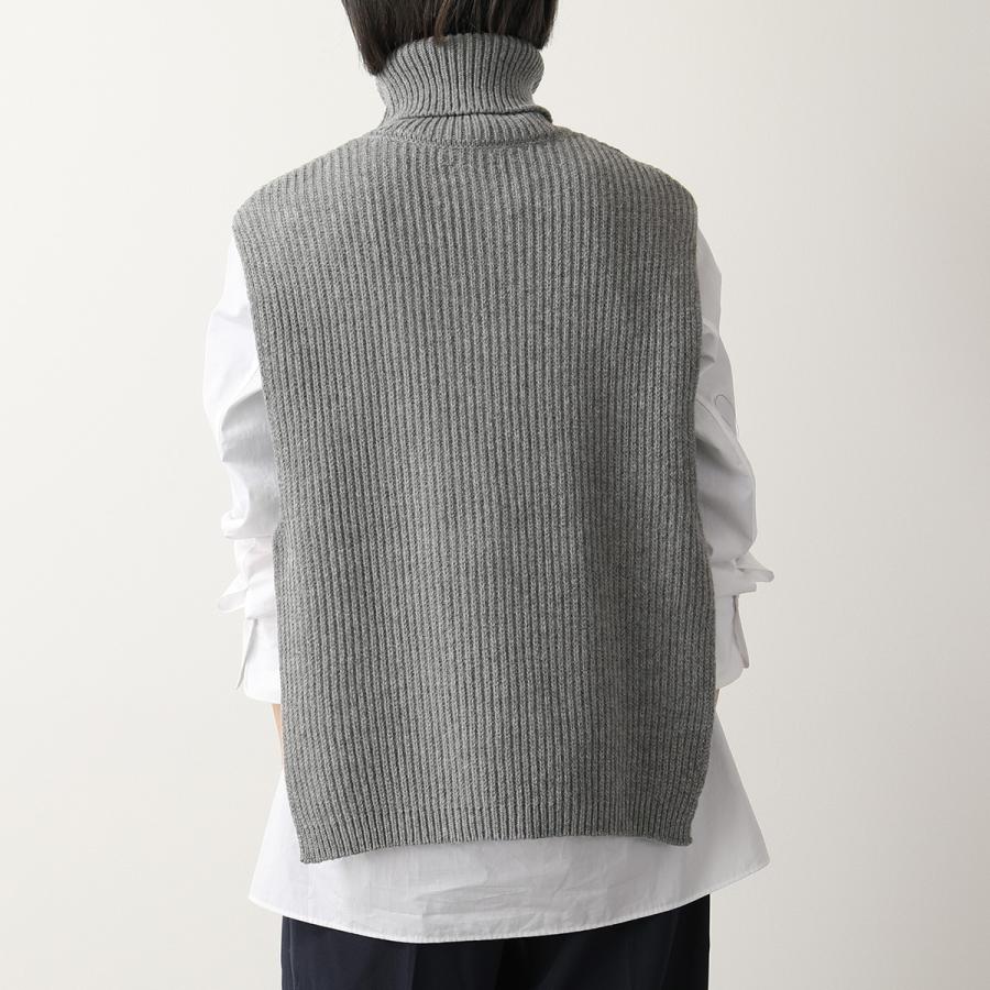 DRIES VAN NOTEN グレー ニットベスト タートルネック