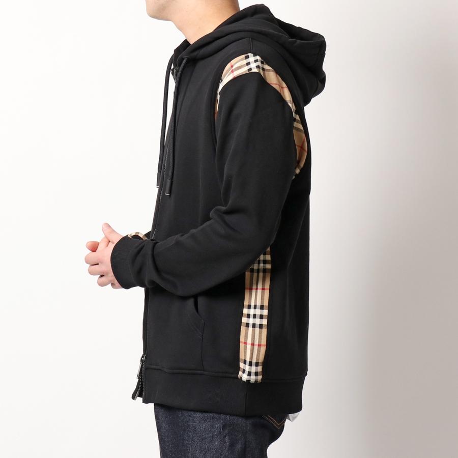 BURBERRY バーバリー パーカー 8034510 メンズ スウェット ジップアップ ヴィンテージチェックパネル A1189/BLACK