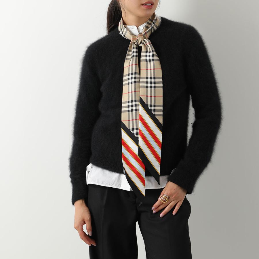 BURBERRY バーバリー スキニースカーフ SKINNY SCARF 8037017 レディース モノグラム ロゴ チェック シルク カラー8色の画像