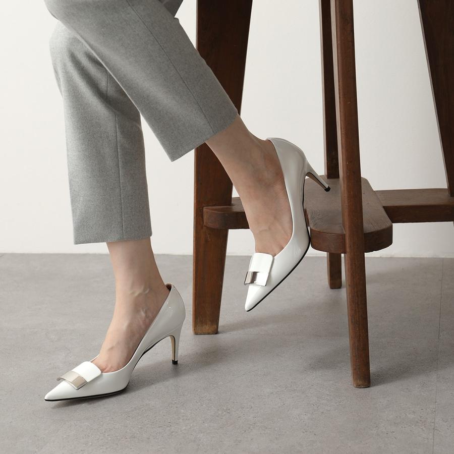 セルジオロッシ SR1コレクション パンプス ポインテッドトゥ シルバー