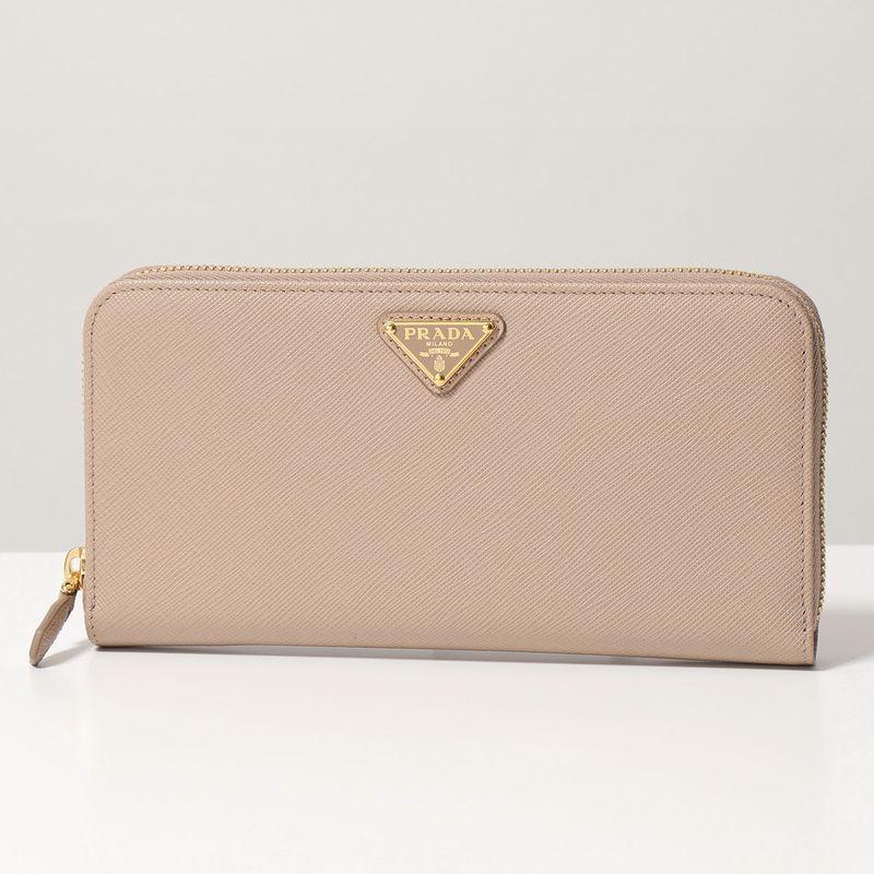 プラダ　長財布　ラウンドファスナー　ギャザー　ロゴプレート　本革　レザー　美品 PRADA（プラダ） ラウンドファスナー長財布 1ML506 QHH レディース