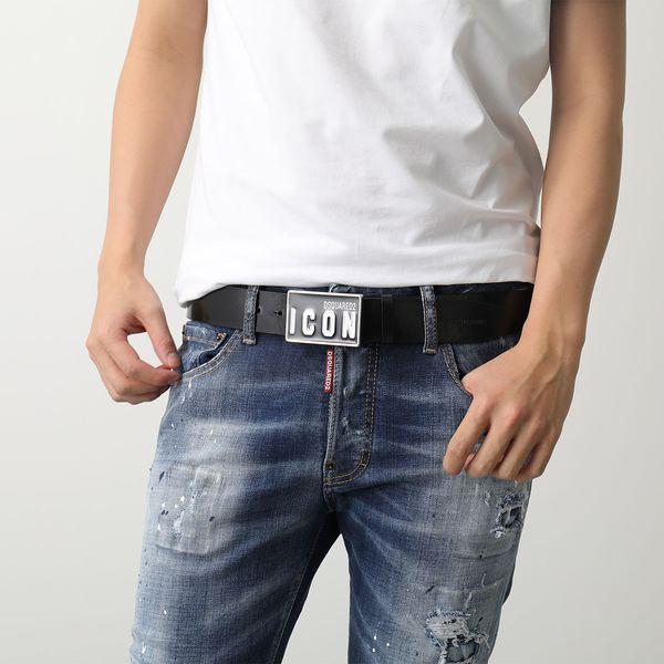 DSQUARED2 ディースクエアード ベルト Icon Plaque Leather Belt DSQUARED2 ディースクエアード ベルト Icon Plaque Leather Belt