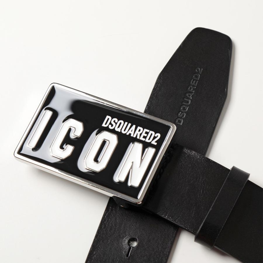 DSQUARED2 ディースクエアード ベルト Icon Plaque Leather Belt DSQUARED2 ディースクエアード ベルト Icon Plaque Leather Belt