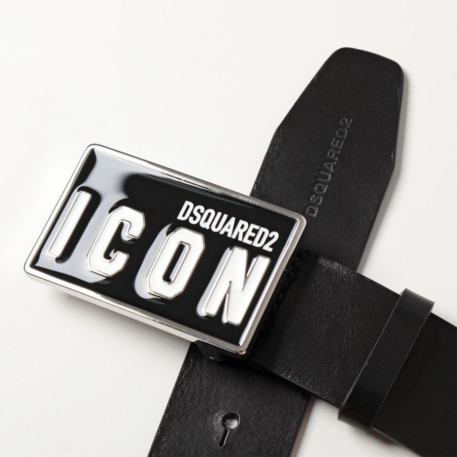 DSQUARED2 ディースクエアード ベルト Icon Plaque Leather Belt アイコン BEM0326 12900001 メンズ レザー ロゴバックル M436/BLACK＋BLACK｜s-musee｜05