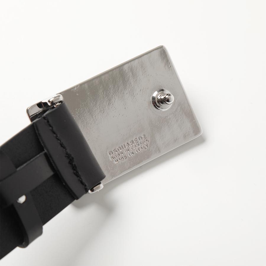 DSQUARED2 ディースクエアード ベルト Icon Plaque Leather Belt DSQUARED2 ディースクエアード ベルト Icon Plaque Leather Belt