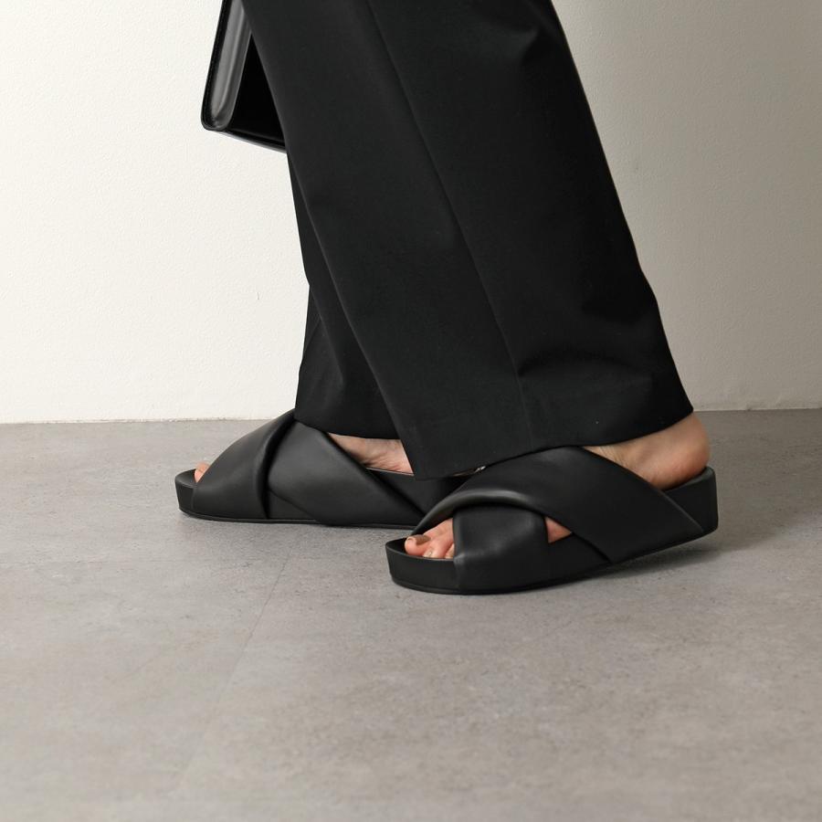 JIL SANDER ジルサンダー サンダル J15WP0043 P5810 レディース クロスストラップ スライドサンダル レザー 靴 靴 001｜s-musee｜03