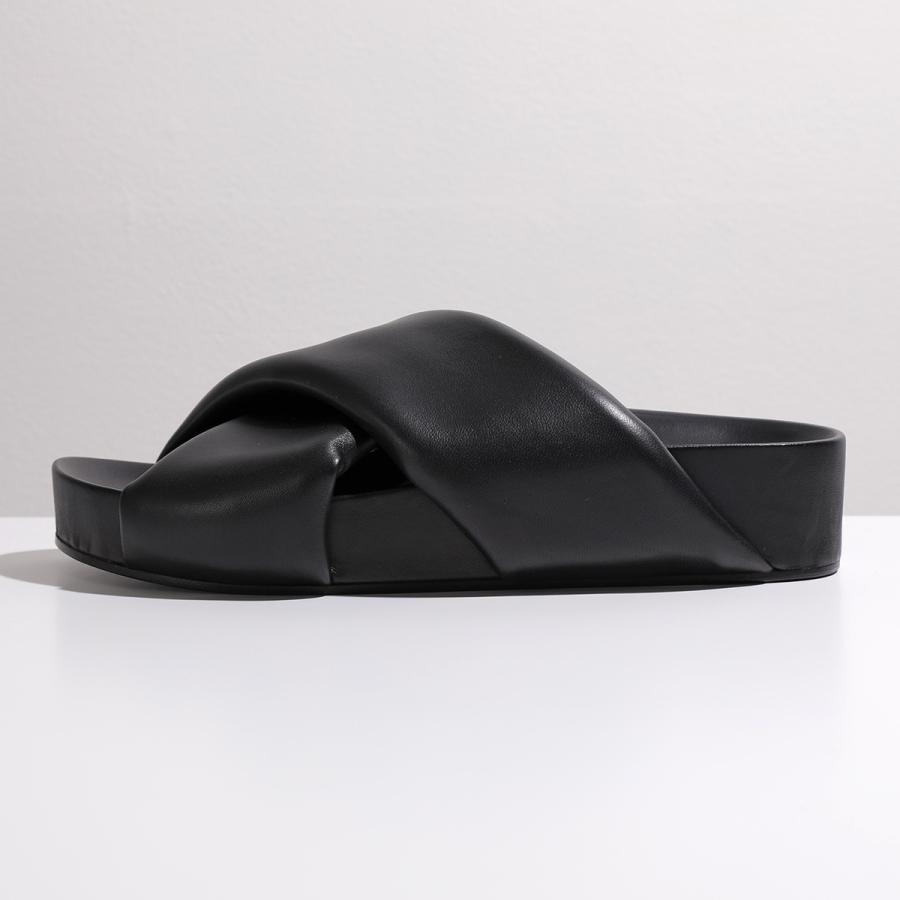 JIL SANDER ジルサンダー サンダル J15WP0043 P5810 レディース クロスストラップ スライドサンダル レザー 靴 靴 001｜s-musee｜06