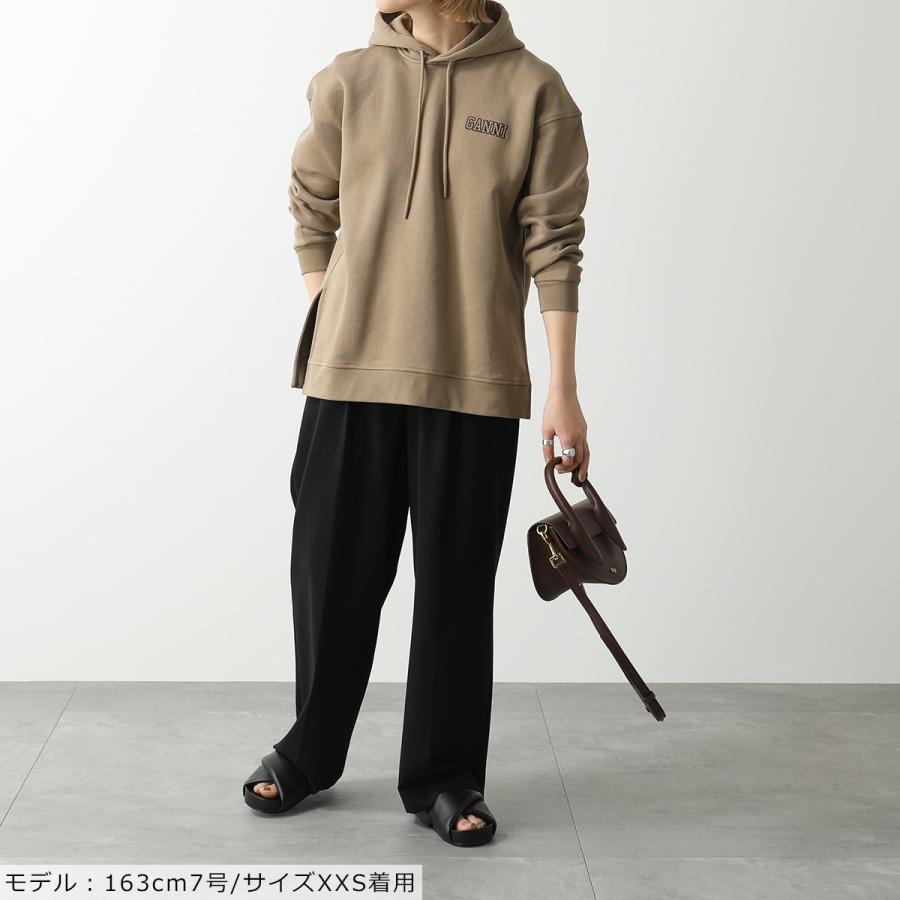 GANNI ガニー パーカー T3024 3529 レディース プルオーバー ロゴ刺繍 