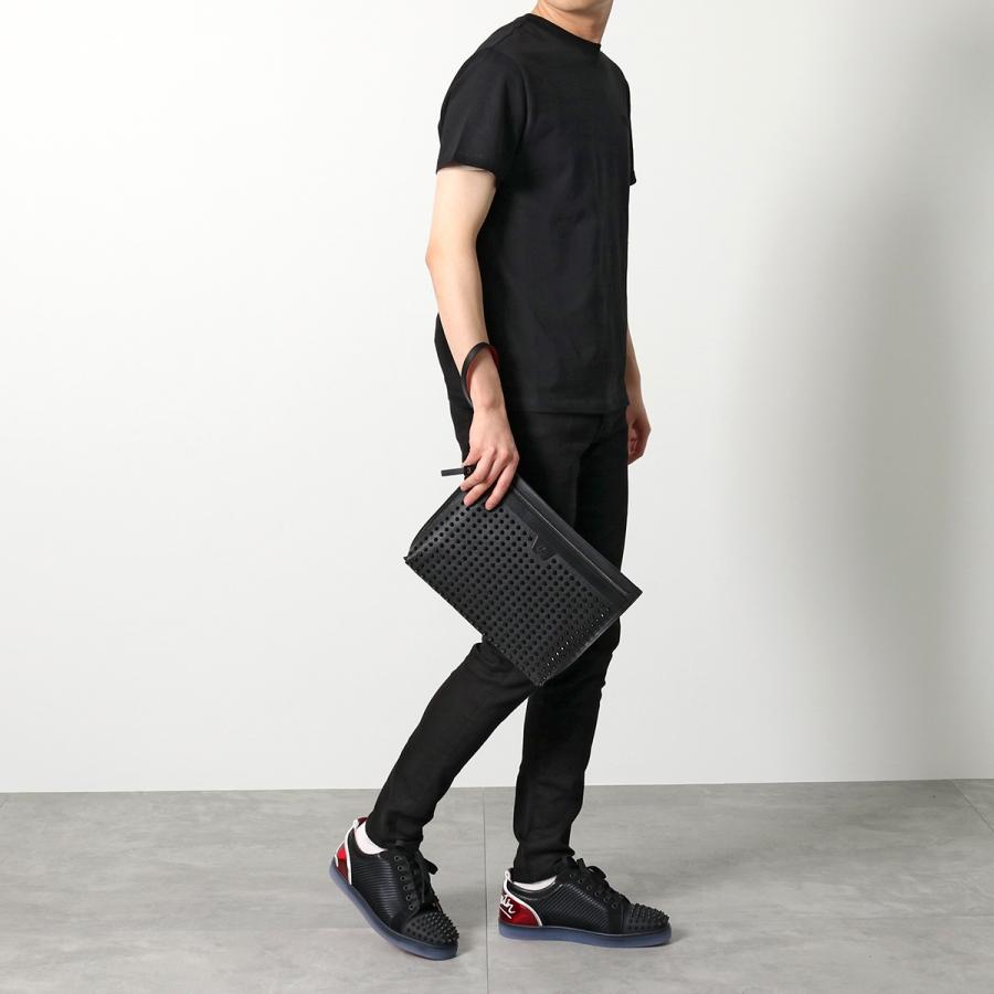 Christian Louboutin クリスチャンルブタン クラッチバッグ Citypouch シティポーチ 1225143 メンズ リストレット付き レザー 鞄 CM53/BLACK-BLACK｜s-musee｜03