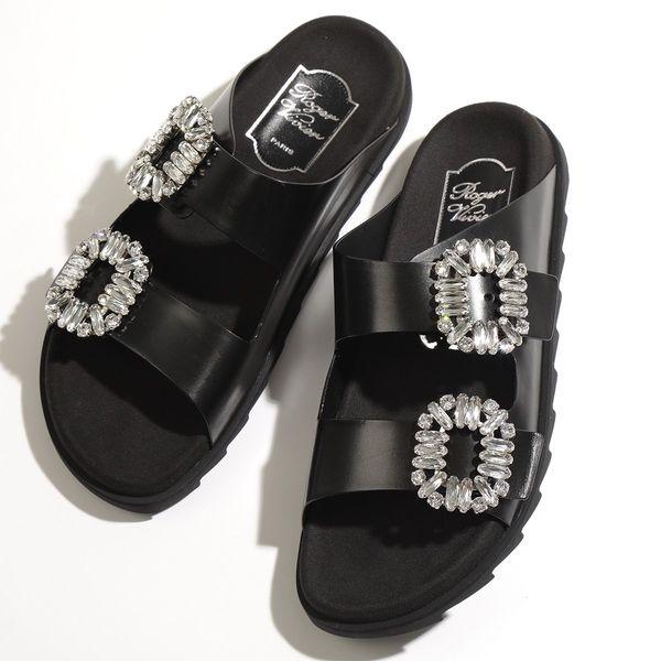 Roger Vivier（ロジェヴィヴィエ） フラットサンダル SLIDY VIV STRASS