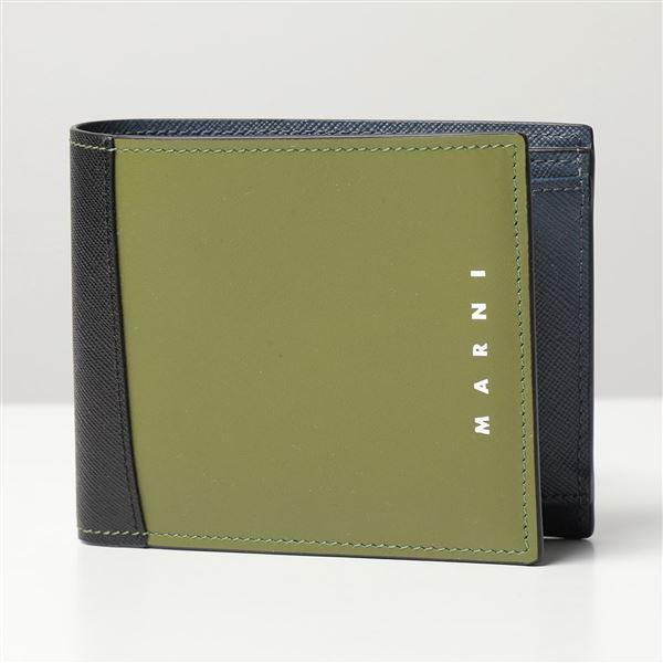MARNI マルニ 二つ折り財布 PFMI0003Q3 LV520 メンズ バイカラーレザー 