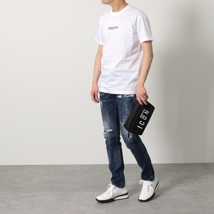 最新デザインの Bym0028 バッグ ディースクエアード Dsquared2 メンズ M436 Black Black 鞄 クラッチバッグ ロゴ プリント Icon ポシェット クラッチバッグ カラー M436 Black Black Www Maketheleapcoaching Com