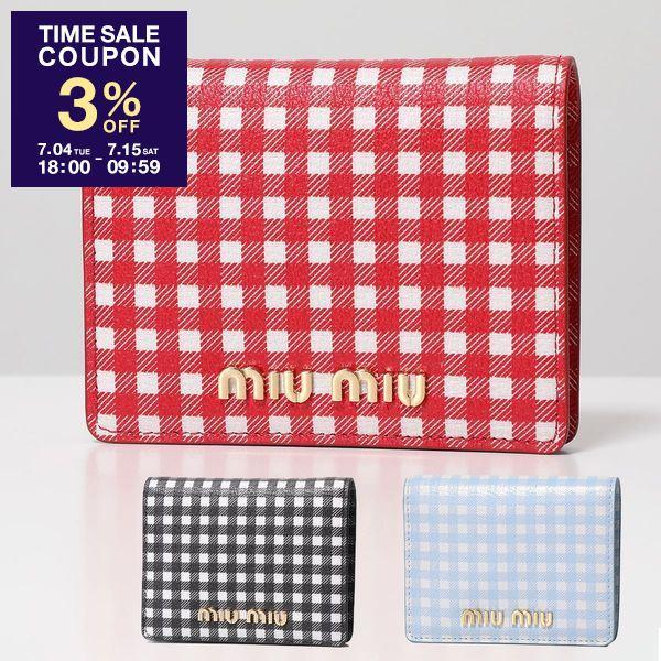 miu miu 二つ折り財布 マドラスチェック miu miu（ミュウミュウ） 二つ折り財布 MADRAS マドラス 5MV204 54V