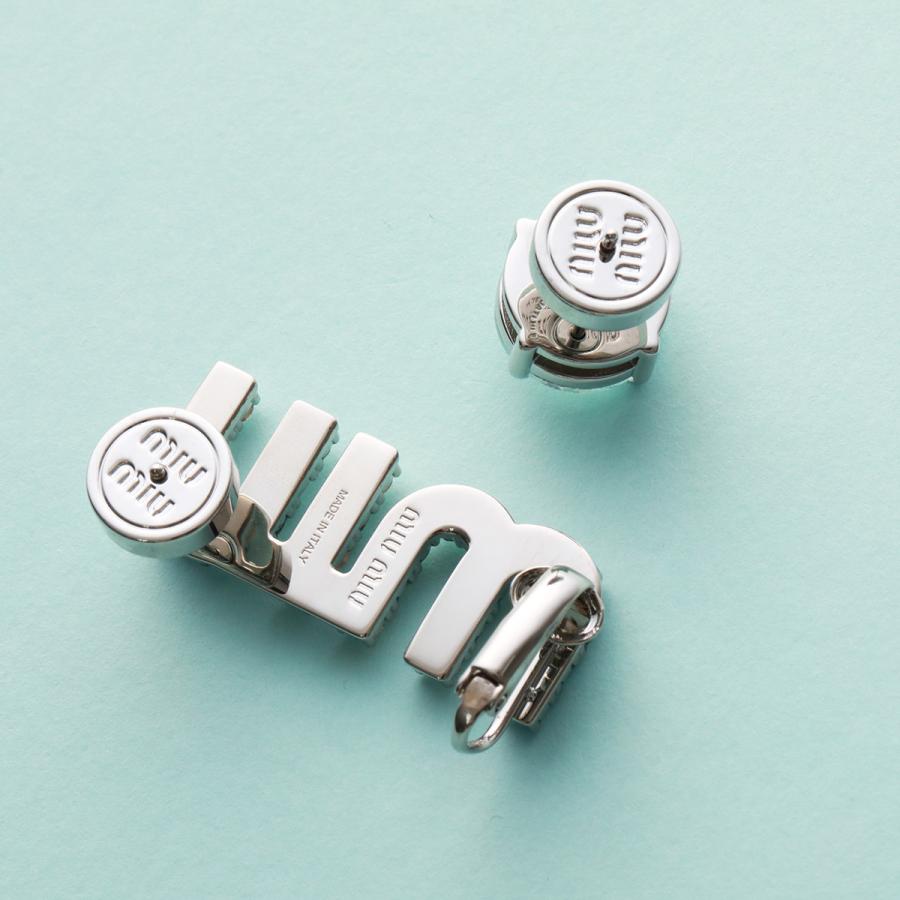 MiuMiu ミュウミュウ メタル ロゴ ピアス MiuMiu】ミュウミュウ ロゴ エナメルメタル ピアス (MiuMiu
