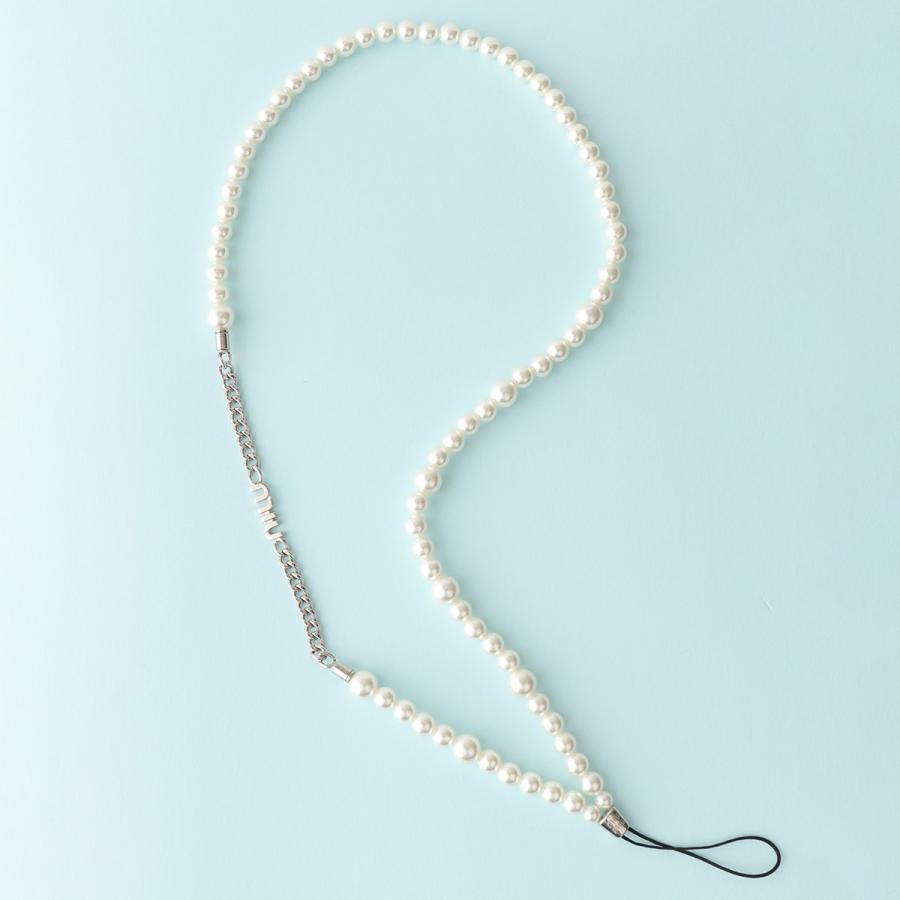 MIUMIU ミュウミュウ フォンネックレス パール ロゴ