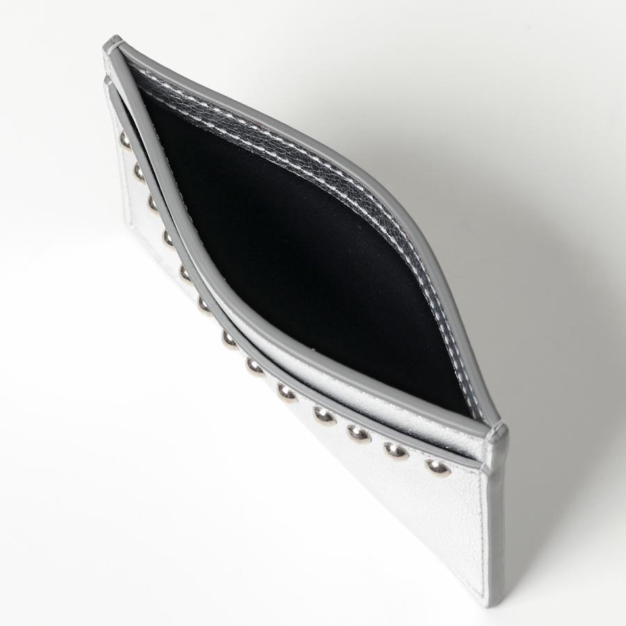 J&M DAVIDSON カードケース FLAT CREDIT CARD CASE WITH STUDS SFCC 1XX MCXX レディース  パスケース 定期入れ レザー 110S/SILVER