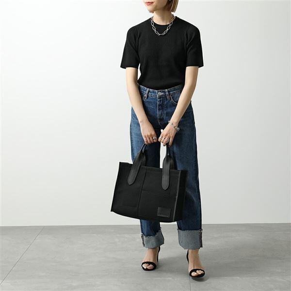 J&M DAVIDSON / バブーシュカトート(L)/ハンドバッグ/キャンバス/BLK/状態：C(内側・底部汚れ) J&M DAVIDSON バブーシュカ キャンバス×レザー