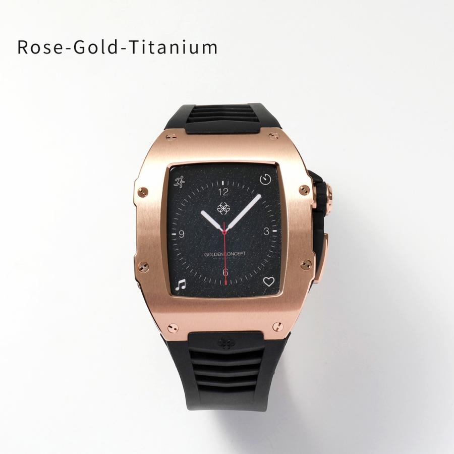 GOLDEN CONCEPT ゴールデンコンセプト Apple Watch Series 7 8 9 アップルウォッチケース RST45 メンズ チタン ラバーストラップ カラー2色｜s-musee｜06