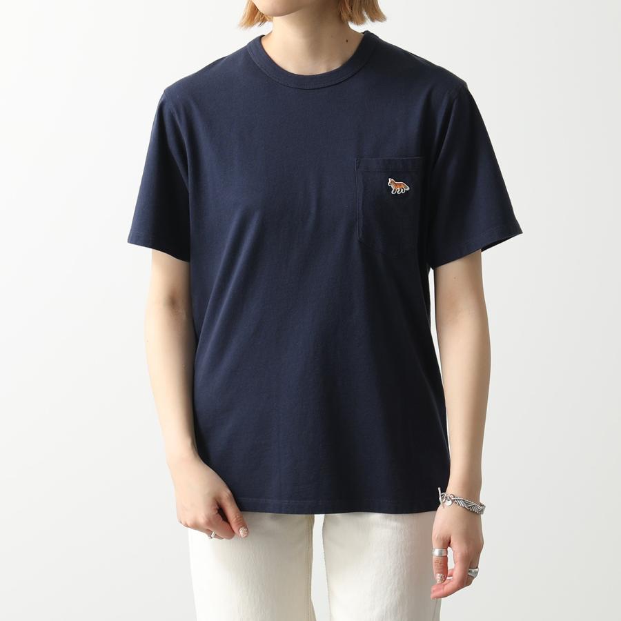 MAISON KITSUNE ★Tシャツ 半袖 カットソー☆ネイビー MAISON KITSUNE メゾンキツネ 半袖 Tシャツ PROFILE FOX PATCH