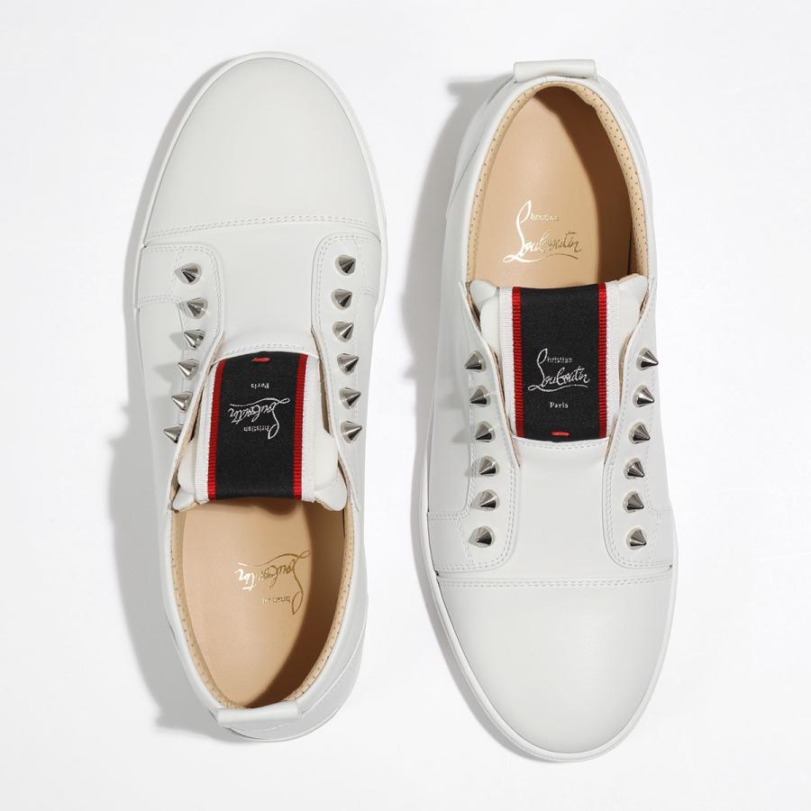 Christian Louboutin クリスチャンルブタン スニーカー F.A.V Fique A Vontade 3200465 メンズ レザー スタッズ装飾 スリッポンロゴ 靴 3200465BK01の画像