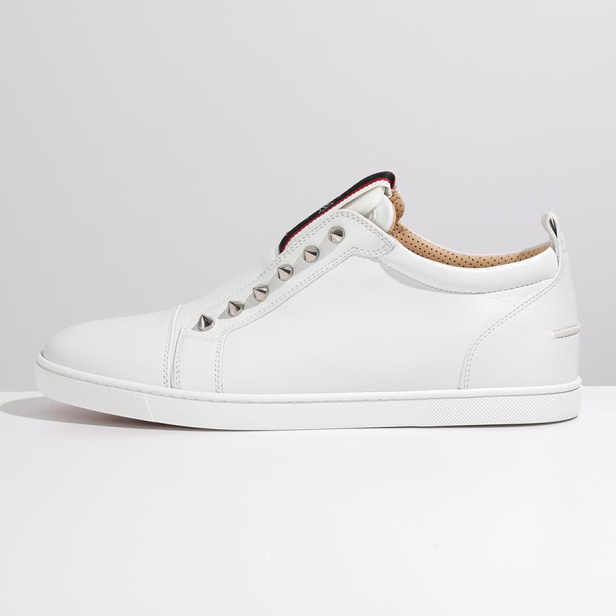 Christian Louboutin クリスチャンルブタン スニーカー F.A.V Fique A Vontade 3200465 メンズ レザー スタッズ装飾 スリッポンロゴ 靴 3200465BK01の画像
