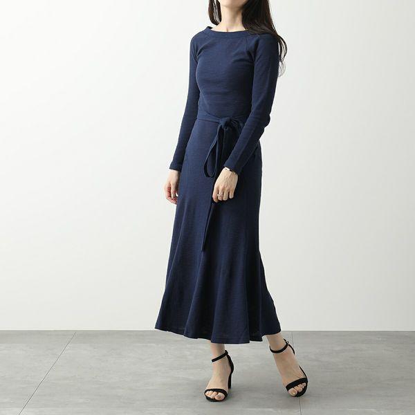 POLO Ralph Lauren ポロ ラルフローレン ワンピース 211856694 レディース コットンニット 長袖 ボートネック ベルト付き ロング丈 フレア NAVY :340407620:インポートセレクト musee - 通販 - Yahoo!ショッピング