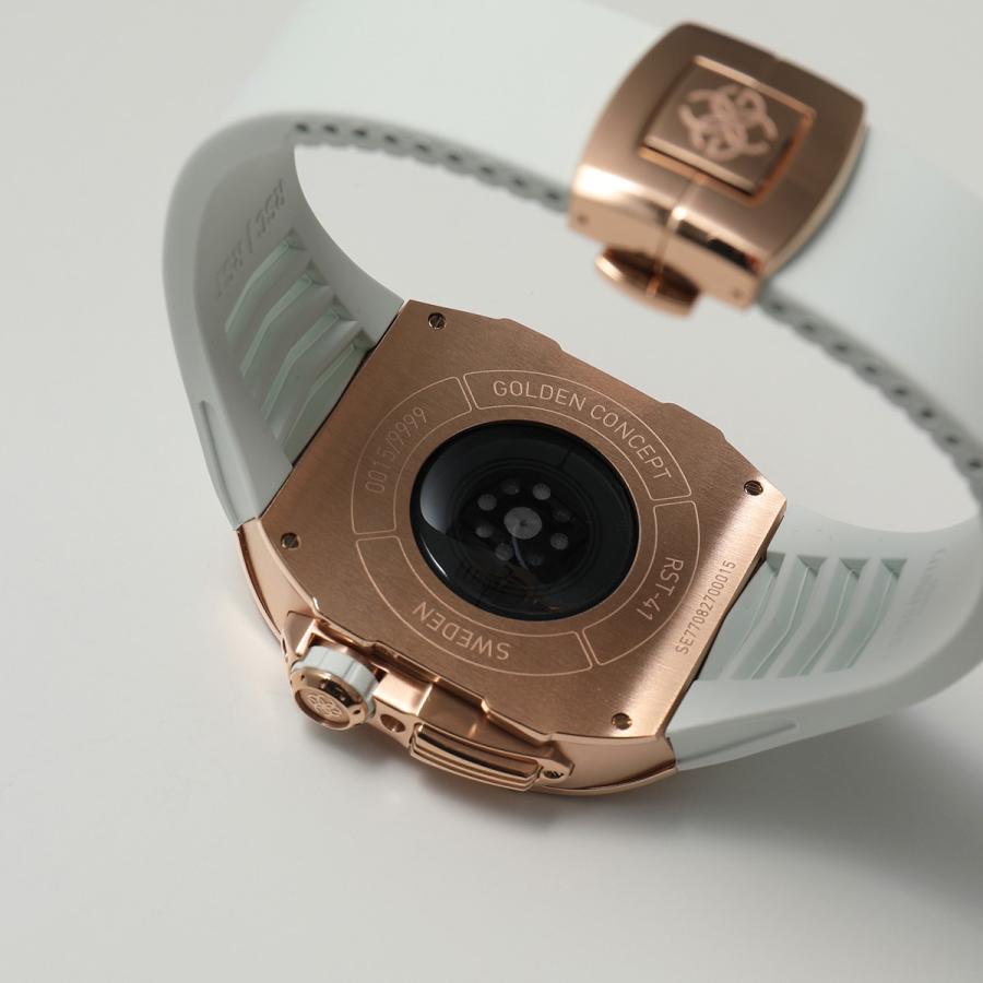 GOLDEN CONCEPT ゴールデンコンセプト Apple Watch Series 7 8 9 アップルウォッチケース RST41 メンズ  チタン ラバーストラップ Rose-Gold-Titanium