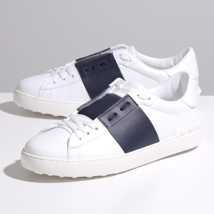 Valentino ヴァレンティノ スニーカー Ry2s00 Blu メンズ レザー オープン ロートップ シューズ ロックスタッズ 靴 M15 Marine Bianco インポートセレクト Musee 通販 Yahoo ショッピング