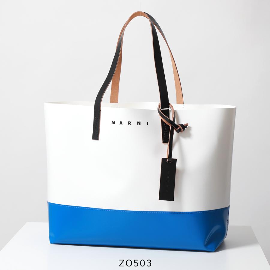 MARNI マルニ　PVC トートバッグ　バイカラー　白×ブルー MARNI（マルニ） トートバッグ TRIBECA SHMQ0038A0 P3572 レディース