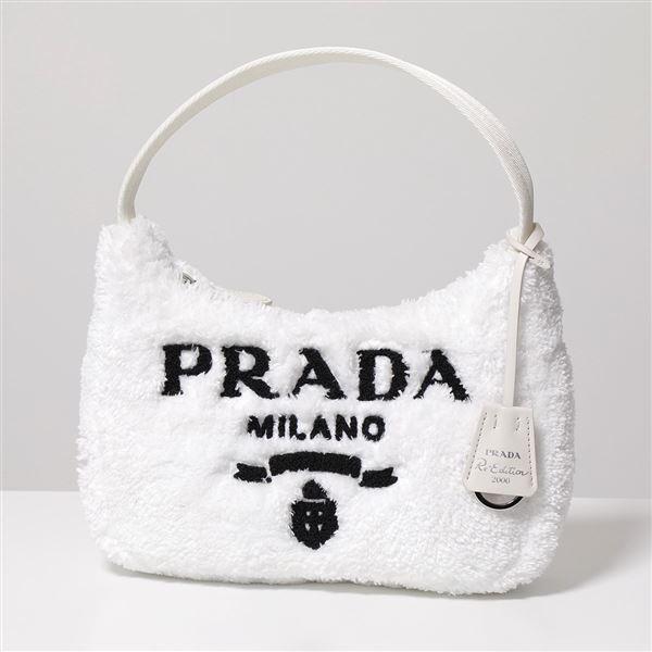 PRADA プラダ ファーバッグ 1NE515 2DXO Re-Edition 2000 テリー ミニバッグ ハンドバッグ レタリングロゴ 鞄